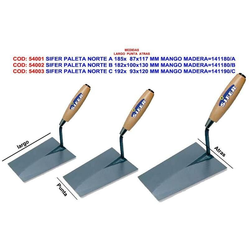 

sifer paleta norte a 185x 87x117 mm mango madera 141180-a - Mibricotienda