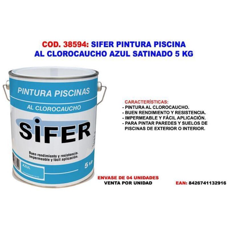 Sifer Sifer Pintura Piscina Al Clorocaucho Azul Satinado 5 Kg