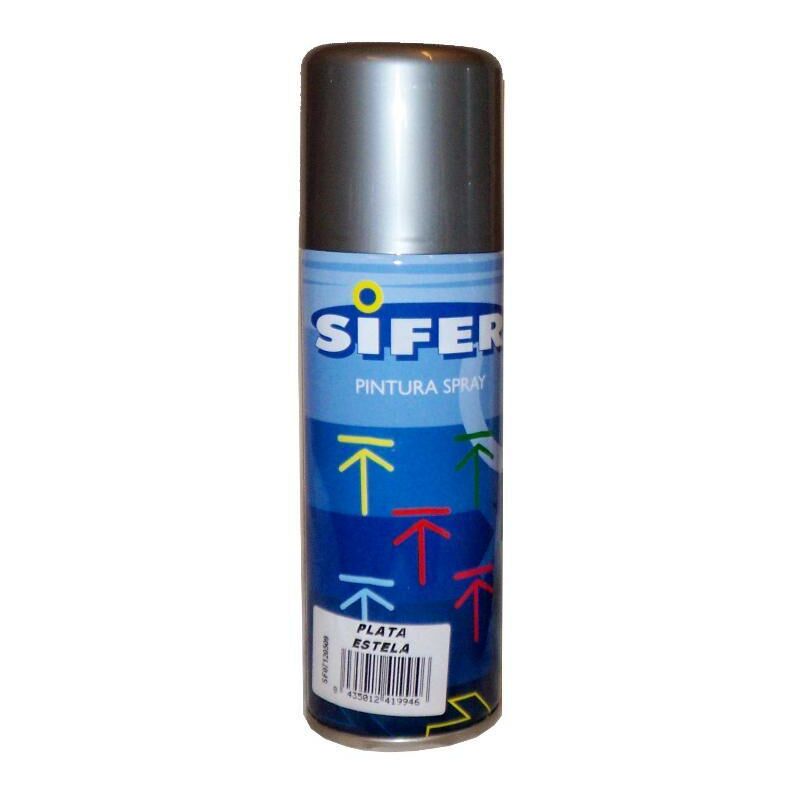 

sifer pintura spray esmalte acrili.brillante 200ml plata estela - Mibricotienda