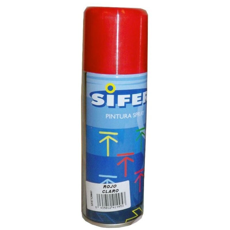 

sifer pintura spray esmalte acrili.brillante 200ml rojo claro - Mibricotienda
