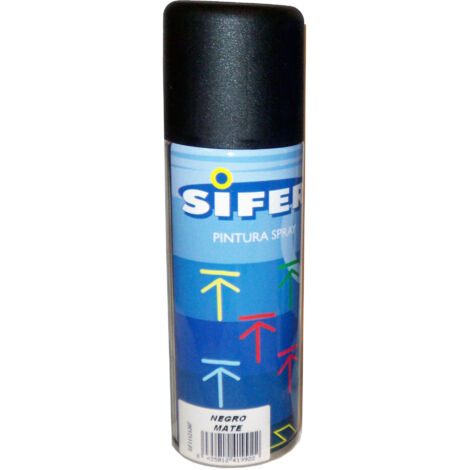 Sifer Pintura Spray Esmalte Acrílico 200ml Negro Mate