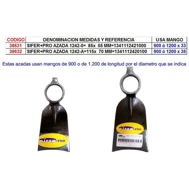 

MIBRICOTIENDA sifer+pro azada 1242-0 85x 55 mm 1341112421000