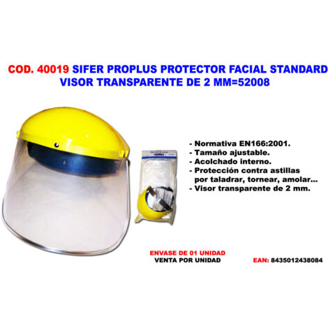 SIFER ProPlus Standard-Gesichtsschutz mit 2 mm klarem Visier