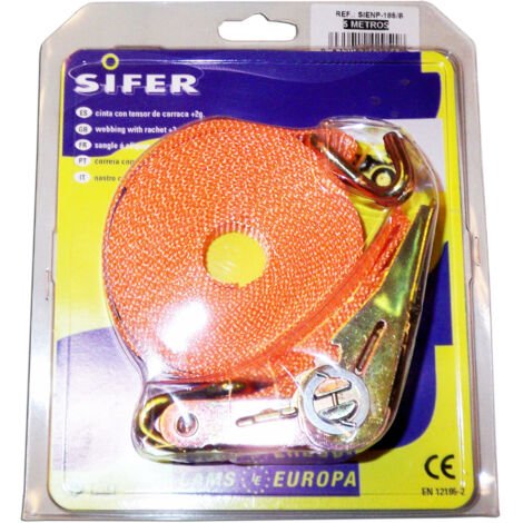 Sifer ratchet 25 mm x 5 m tensor carraca + gancho 500 kg