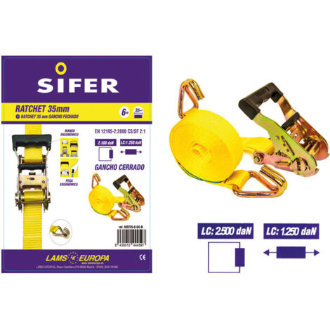 SIFER-RATSCHE 35MM ERGONOMISCH 5,5M + 0,5M GESCHLOSSENES GAN SIRT35-6-GC-B