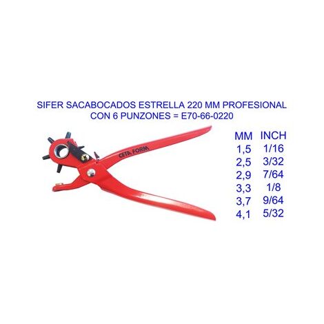 SIFER Sacabocados Estrella 220 mm Profesional 70-66-0220