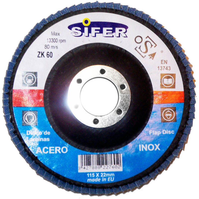 Image of Mibricotienda - sifer Scheibenschleifpapier für Edelstahl 180x22 Körnung 100