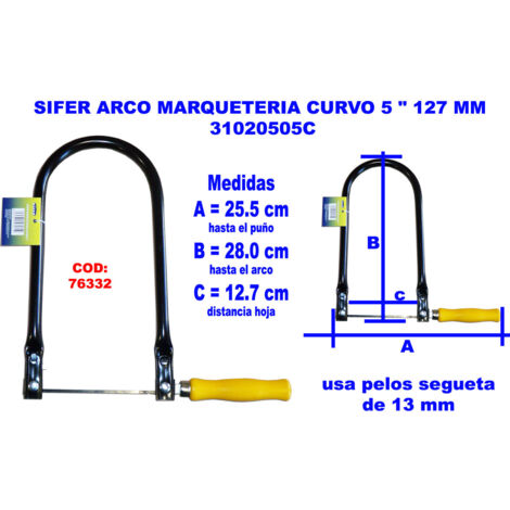 sifer sierra arco marqueteria 28 cm hoja12.7 mm curvo  31020505c