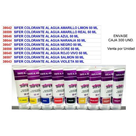 SIFER sifer colorante al agua amarillo real 50 ml , sifer colorante al agua amarillo real 50 ml