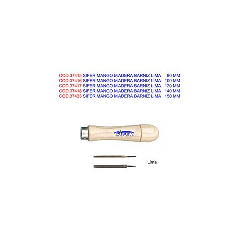 SIFER sifer mango madera barniz lima 150 mm , sifer mango madera barniz lima 150 mm