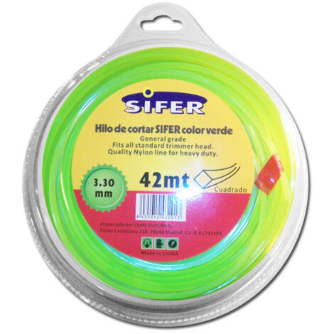 SIFER SQUARE GREEN THREAD Freischneider 3,30 MM x 42 MT 48222072