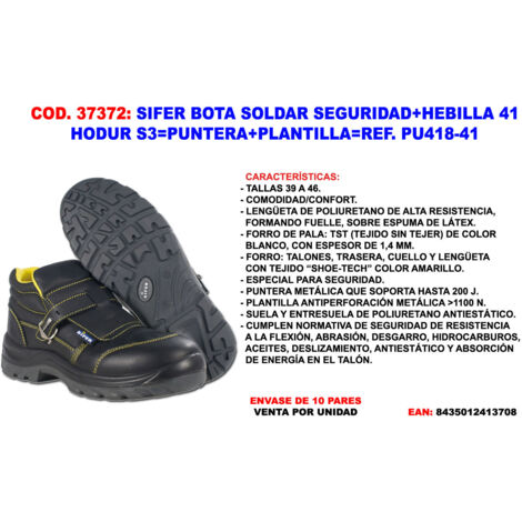 Sifer Stivali di Sicurezza per Saldatura Fibbia 41 HODUR S3 PUNT Plant PU 418