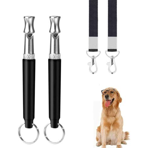 Sifflet pour chien, sifflet à ultrasons professionnel 2 pièces, réglable avec kit de dressage de chien de longe Sifflet pour chien-Fei Yu