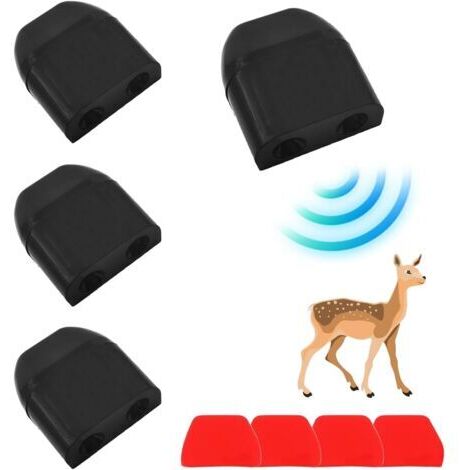 Sifflet Ultrasons Ultra Son Anti-Gibier,Ultrasonique Cerf Attention,Dispositif de Sifflet d'avertissement,Éviter de Heurter Les Animaux,pour Voitures, Camions, Motos,Paquet de 4