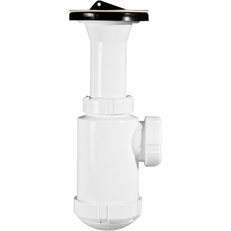 SIfón botella con salida horizontal con válvula extensible y tapón R-11 - RIUVERT