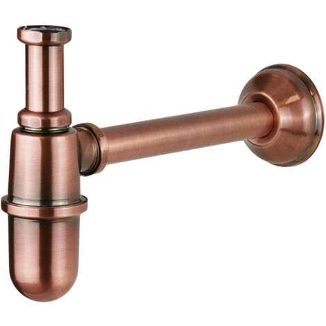 Sifón botella de 240 mm de largo color bronce con conexión Ø1 Piana 08900600BR