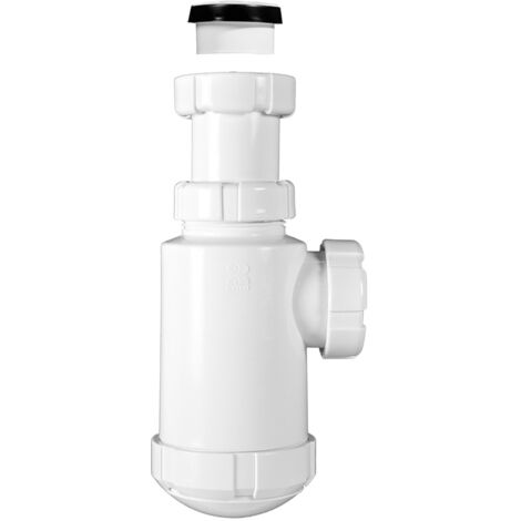 Sifón botella salida horizontal con racor extensible, asiento plano y cónico R-13 - RIUVERT