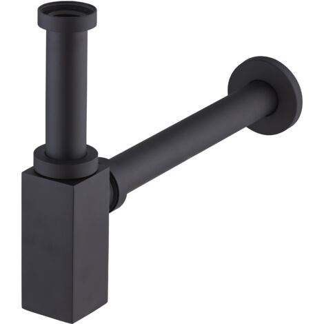 Sifón cuadrado de latón para lavabo 1'1/4 NOYON & THIEBAULT Negro