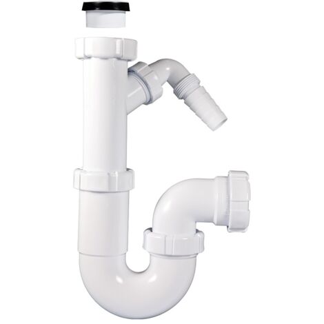 Sifón curvo con racor extensible y toma de electrodomésticos R-65 - RIUVERT