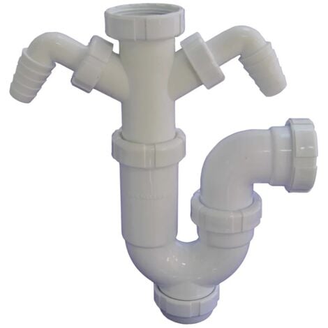 TECNOAGUA SIFON CURVO RACOR/EXTENSIBLE CON DOBLE TOMA LAVADORA 1 1/2 T-31-TD