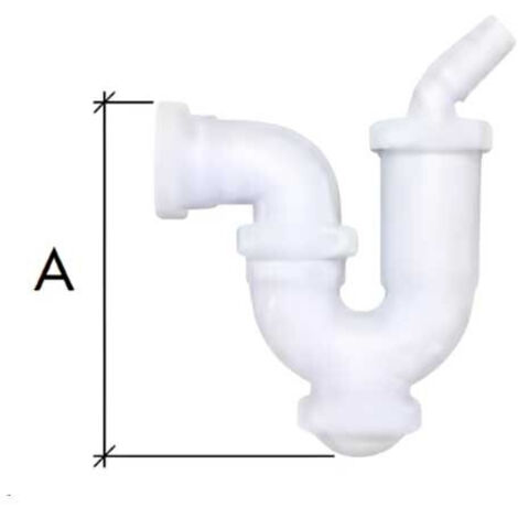 Sifón Curvo Salida Horizontal Toma Lavadora 1"1/2 40 Ø 160 Altura C-28  - CREARPLAST