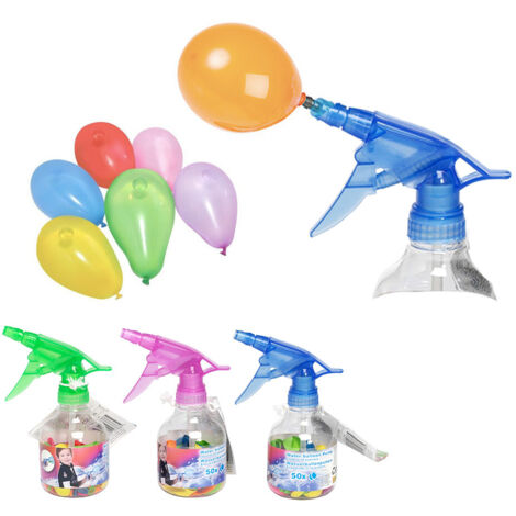 Sifón de Globos de Agua (50 Globos) 17x7cm - Colores/Modelos Surtidos
