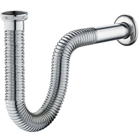 Sifón de lavabo con tubo flexible de 80 cm