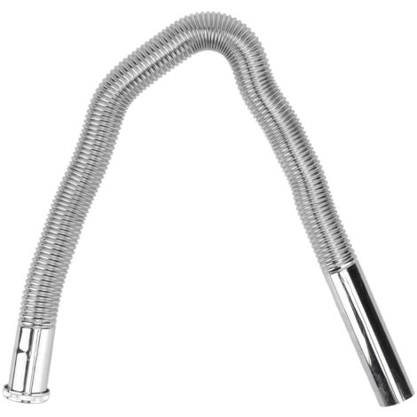 Sifón flexible en forma de U para lavabo de baño, a prueba de olores, acabado plateado, G1-1/4in