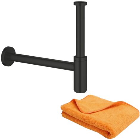 Sifón fregadero GROHE negro mate + microfibra