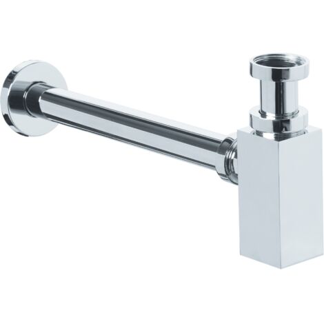 SIFÓN PARA LAVABO BOTELLA CUADRADO CROMADO 1.1/4'