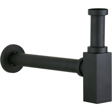 Sifón para lavabo modelo negro mate Ercos BTSCAKVR41  Negro mate