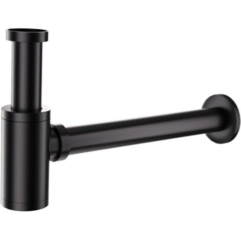 Sifón universal para fregadero, color negro, de acero inoxidable, 1 unidad.