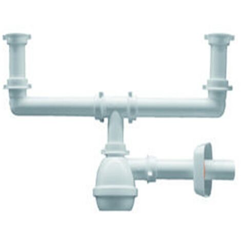 Sifone 2 vie con 2 pilette per lavello Genius di Ceramica