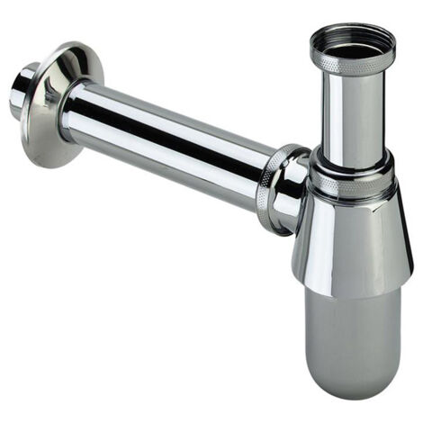 Sifone a bottiglia in ottone cromato 5/4"", uscita 32 mm, senza piletta