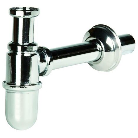 Sifone a bottiglia in ottone cromato - Specifiche: 1 con canotto Ø mm 26x200