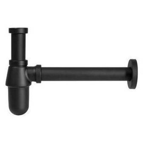 SIFONE A BOTTIGLIA IN OTTONE PER LAVABO 1"1/4 Nero opaco