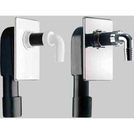 SIFONE A INCASSO PER LAVATRICE ISPEZIONABILE 1 X Ø40/50  Piastra Inox Cromata - 1 pezzi - Idroweb
