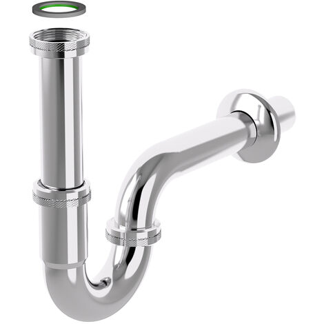 Sifone a p in acciaio tubular inox cromato 1"1/4 x 32 mm