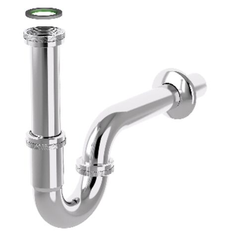 SIFONE A P IN ACCIAIO TUBULAR INOX- Cromato 11/4 x 32 mm- BONOM- pezzi 1