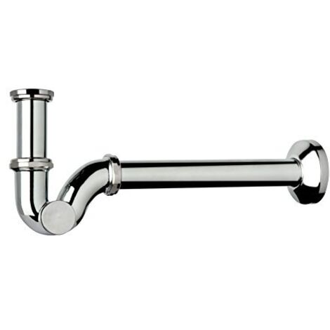 Sifone a S in ottone cromato per bagno