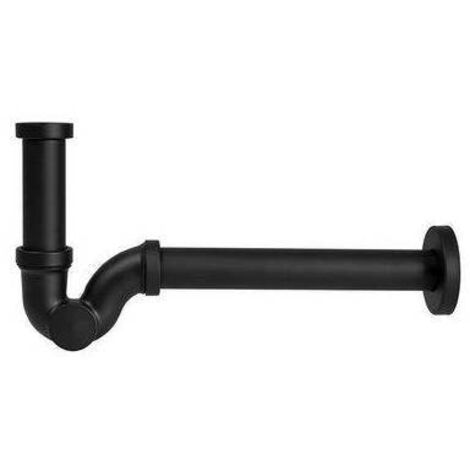 SIFONE A S IN OTTONE PER LAVABO 1"1/4 Nero opaco