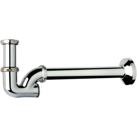 sifone a "u" 1 1/4" in ottone cromato, per bagno
