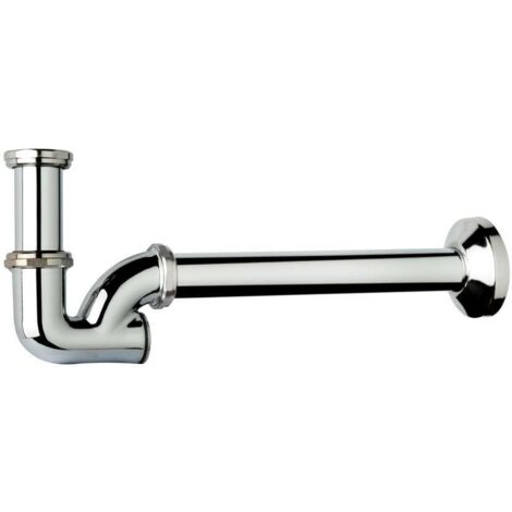 Sifone a "U" 1" in ottone cromato, per bagno