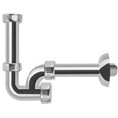 SIFONE A U ISPEZIONABILE X LAVABO/BIDET 1'1/4 X 32MM POLIPROP.METALIZ.CR