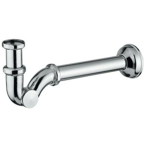 Sifone bidet a S in ottone cromato con attacco universale