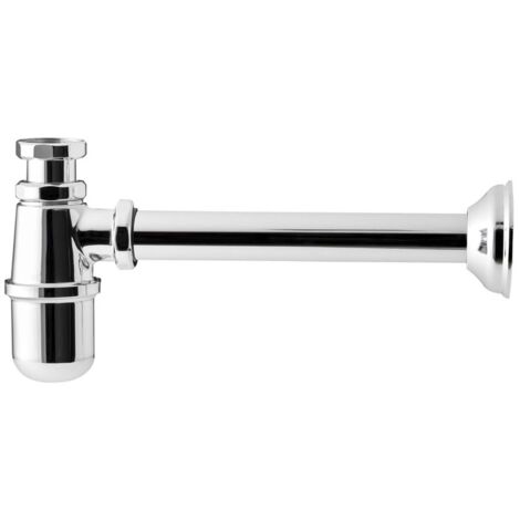 Sifone bottiglia in ottone cromato ø1"1/4 x 32 con rosone --17.2235