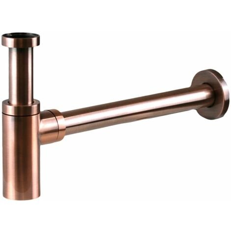 POLLINI ACQUA DESIGN Sifone di scarico modello tondo universale 1"1/4 colore rame spazzolato Pollini ART 120ORA Rame Antico