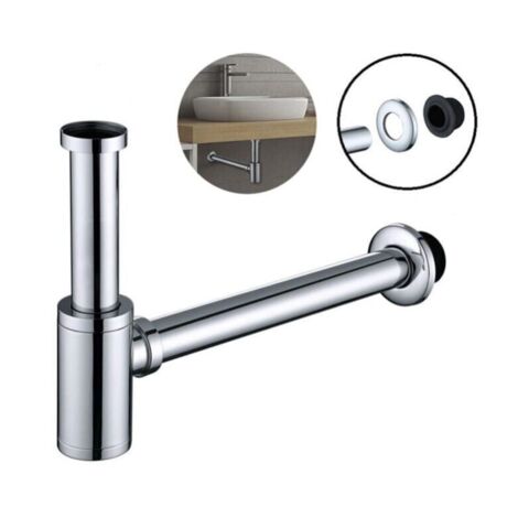 Sifone in acciaio inox per lavandini e mobili da bagno, set sifone regolabile in altezza G1-1-4"