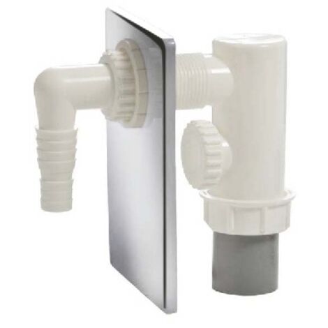SIFONE INCASSO LAVATRICE IN PP CON PIASTRA ACC. INOX- D. 40- GHIDI- pezzi 1
