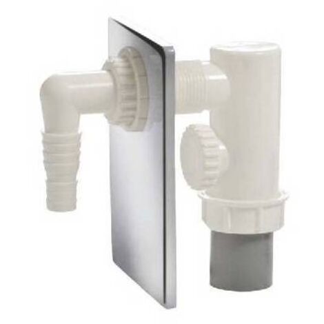 SIFONE INCASSO LAVATRICE IN PP CON PIASTRA ACC. INOX D. 40 Ghidini